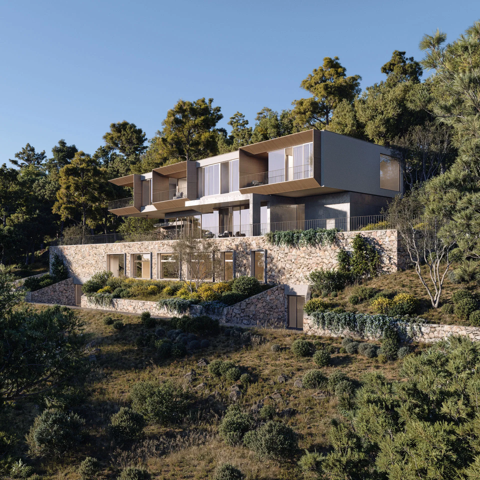 Private Standard Above Split project render in Klis hillside above Split